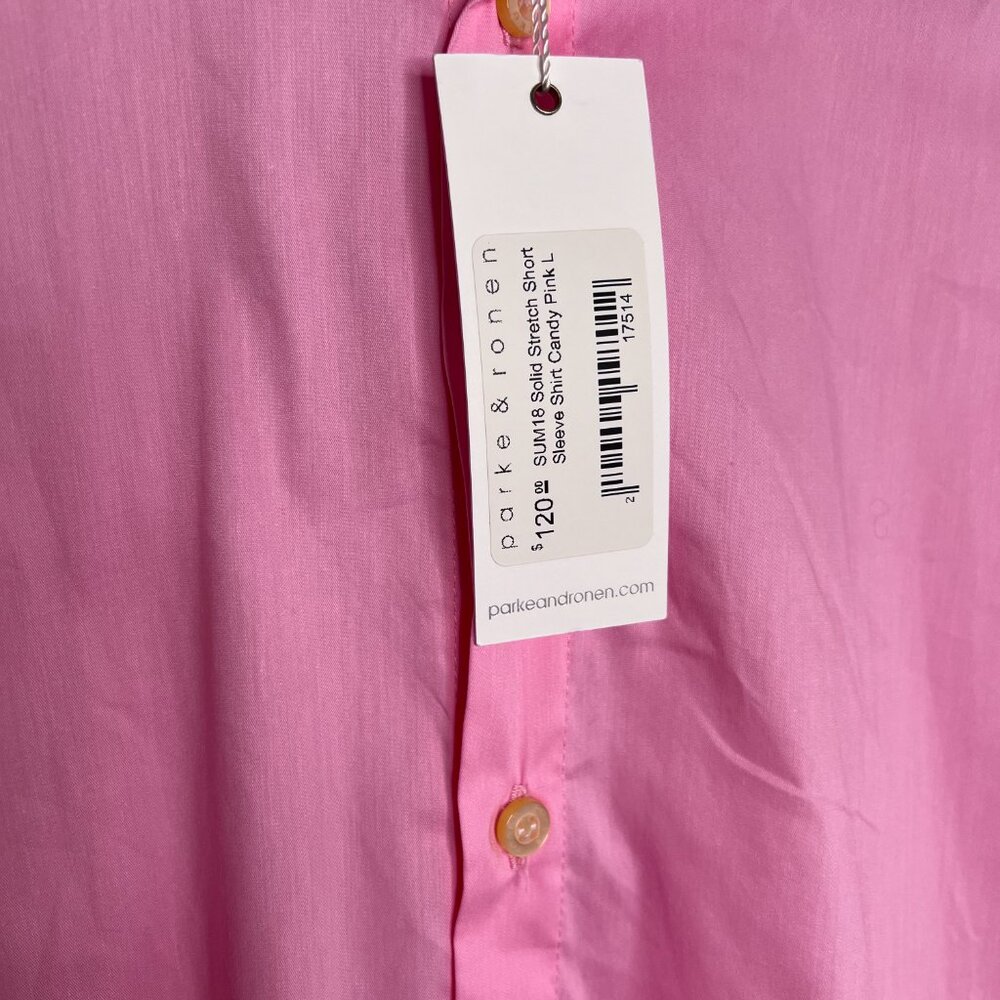 NWT Parke & Ronen Pink S/S Buttoned Down Shirt - Sz. L - Picture 2 of 4